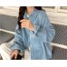 Kemeja Corduroy Oversize Smiley Korean Style